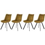 Set di 4 sedie K332 in velluto senape