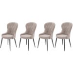 Set di 4 sedie K366 velluto beige