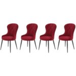 Set di 4 sedie K366 con bordo in velluto