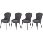 Set di 4 sedie K366 in velluto grigio