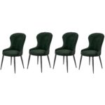 Set di 4 sedie K366 in velluto verde