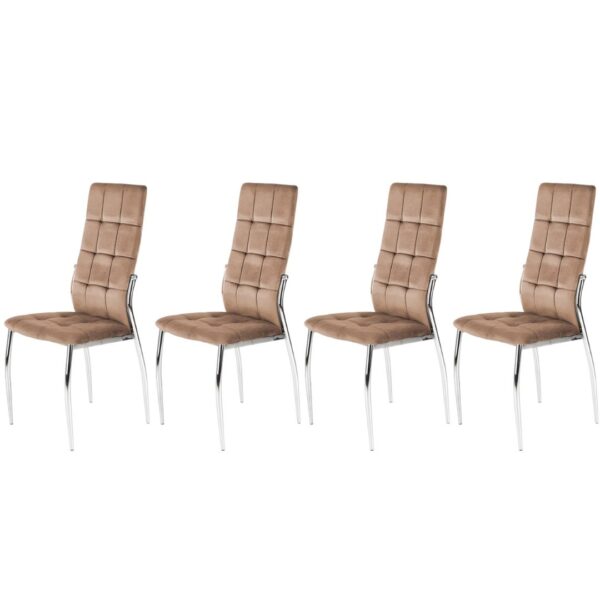 Set di 4 sedie K416 in velluto beige