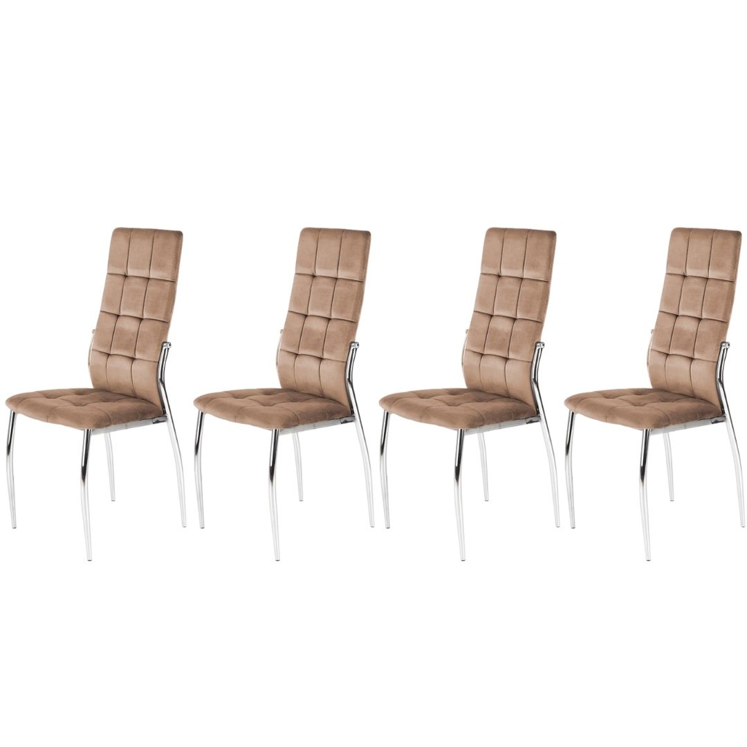 set-4-scaune-k416-velvet-bej177305 Set di 4 sedie K416 in velluto beige - immagine 1