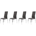 Set di 4 sedie K416 in velluto grigio