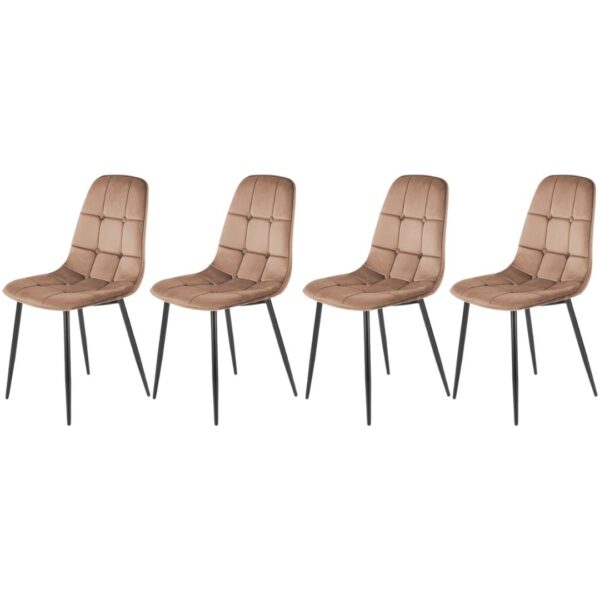 Set di 4 sedie K417 in velluto beige