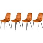 Set di 4 sedie K417 velluto cannella