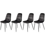 Set di 4 sedie K417 in velluto nero