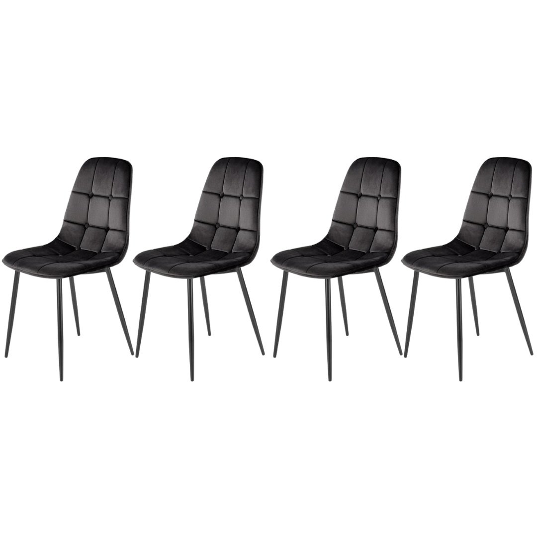 set-4-scaune-k417-velvet-negru177505 Set di 4 sedie K417 in velluto nero - immagine 1