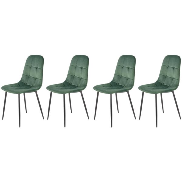 Set di 4 sedie K417 in velluto verde