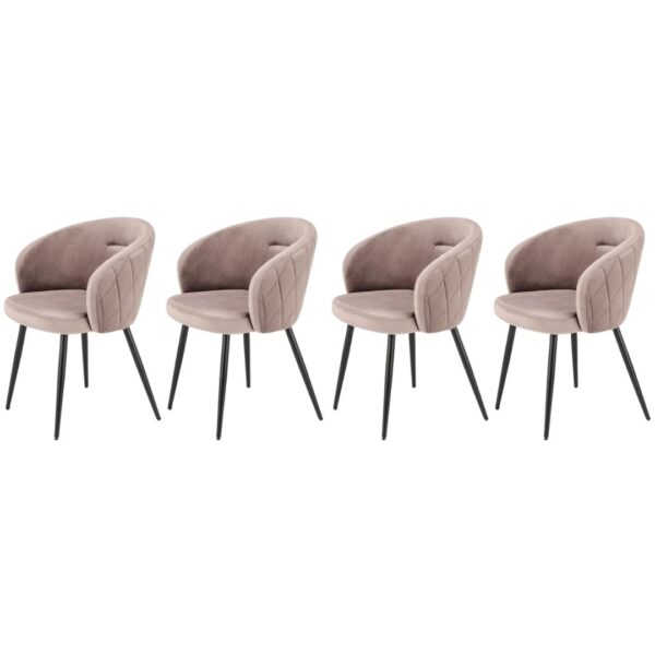 Set di 4 sedie K430 in velluto beige