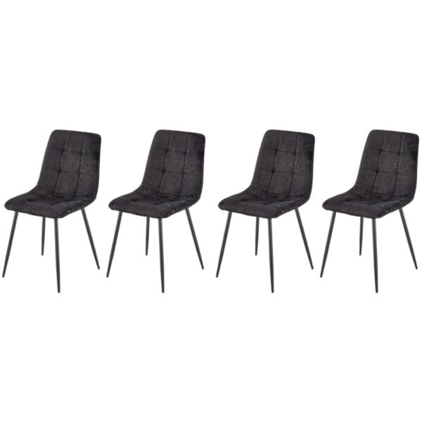 Set di 4 sedie K547 in tessuto nero H87 cm