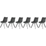 Set di 6 sedie K332 in velluto grigio