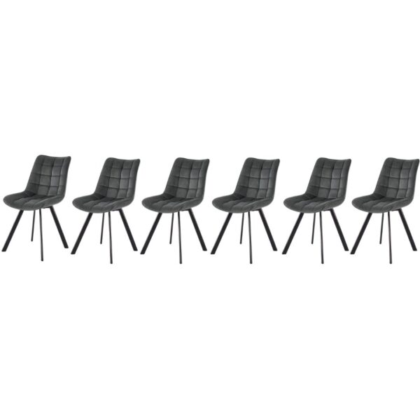 Set di 6 sedie K332 in velluto grigio