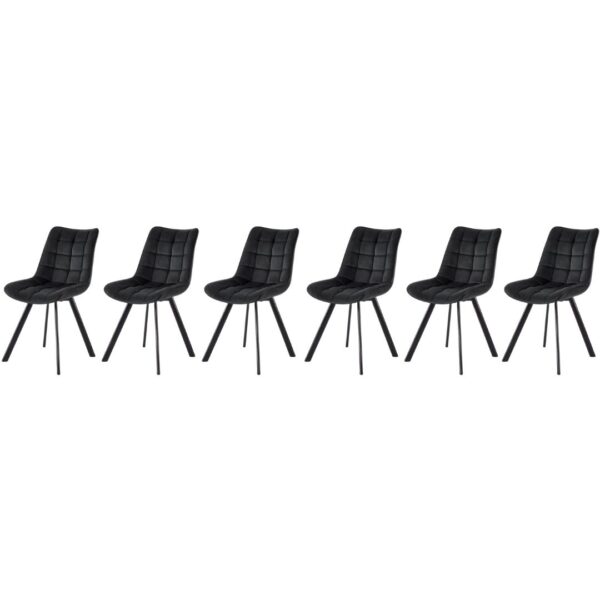 Set di 6 sedie K332 in velluto nero