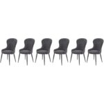 Set di 6 sedie K366 in velluto grigio