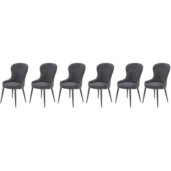 Set di 6 sedie K366 in velluto grigio