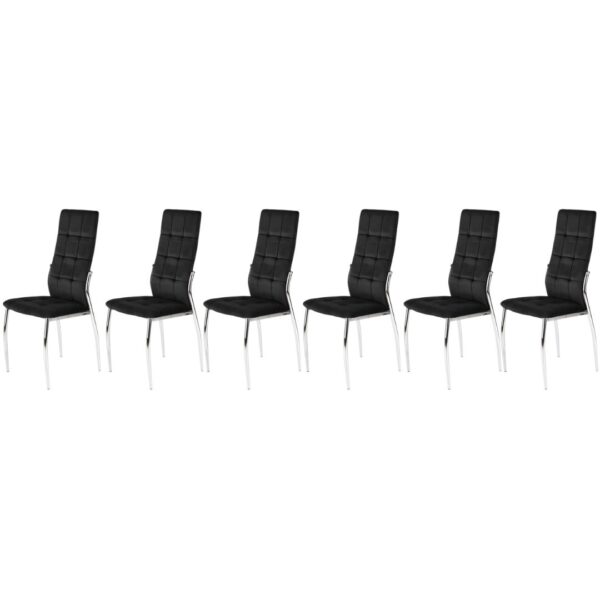 Set di 6 sedie K416 in velluto nero