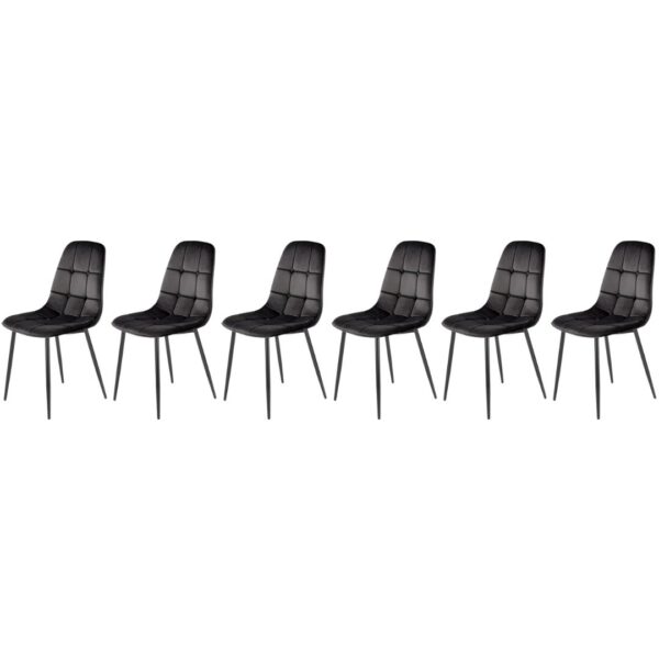 Set di 6 sedie K417 in velluto nero
