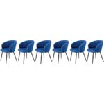 Set di 6 sedie K430 in velluto blu navy