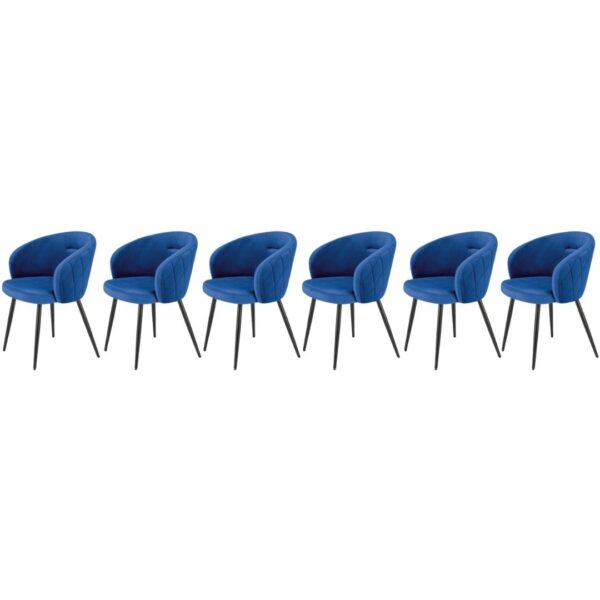 Set di 6 sedie K430 in velluto blu navy