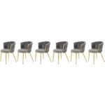 Set di 6 sedie K517 velluto grigio/oro