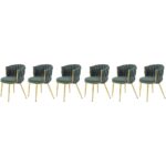 Set di 6 sedie K517 velluto verde/oro