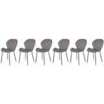 Set di 6 sedie K538 in velluto grigio