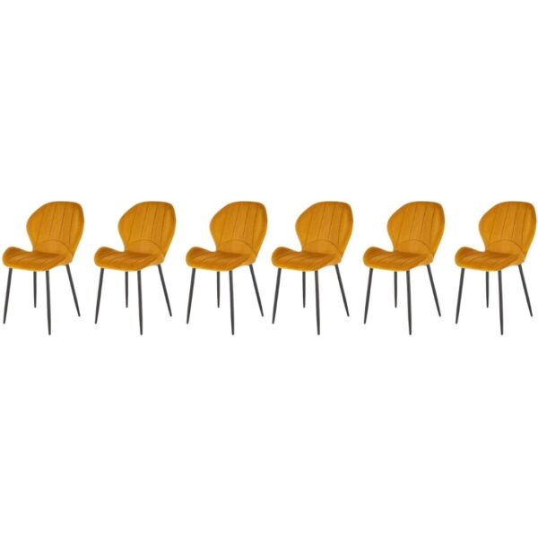 Set di 6 sedie K538 in velluto senape