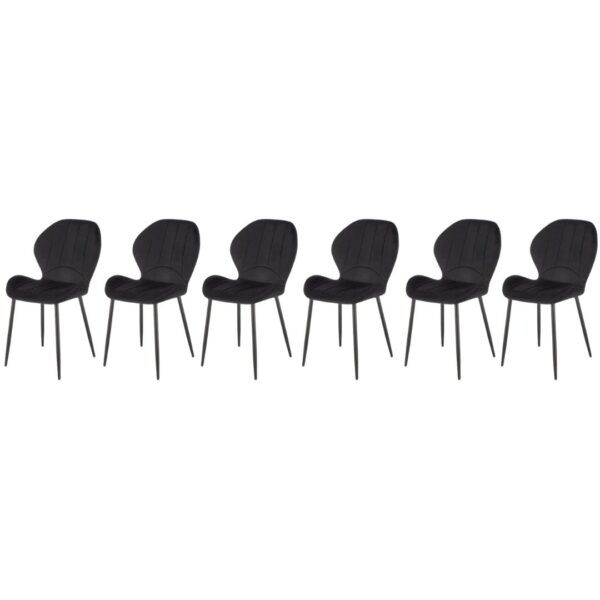 Set di 6 sedie K538 in velluto nero