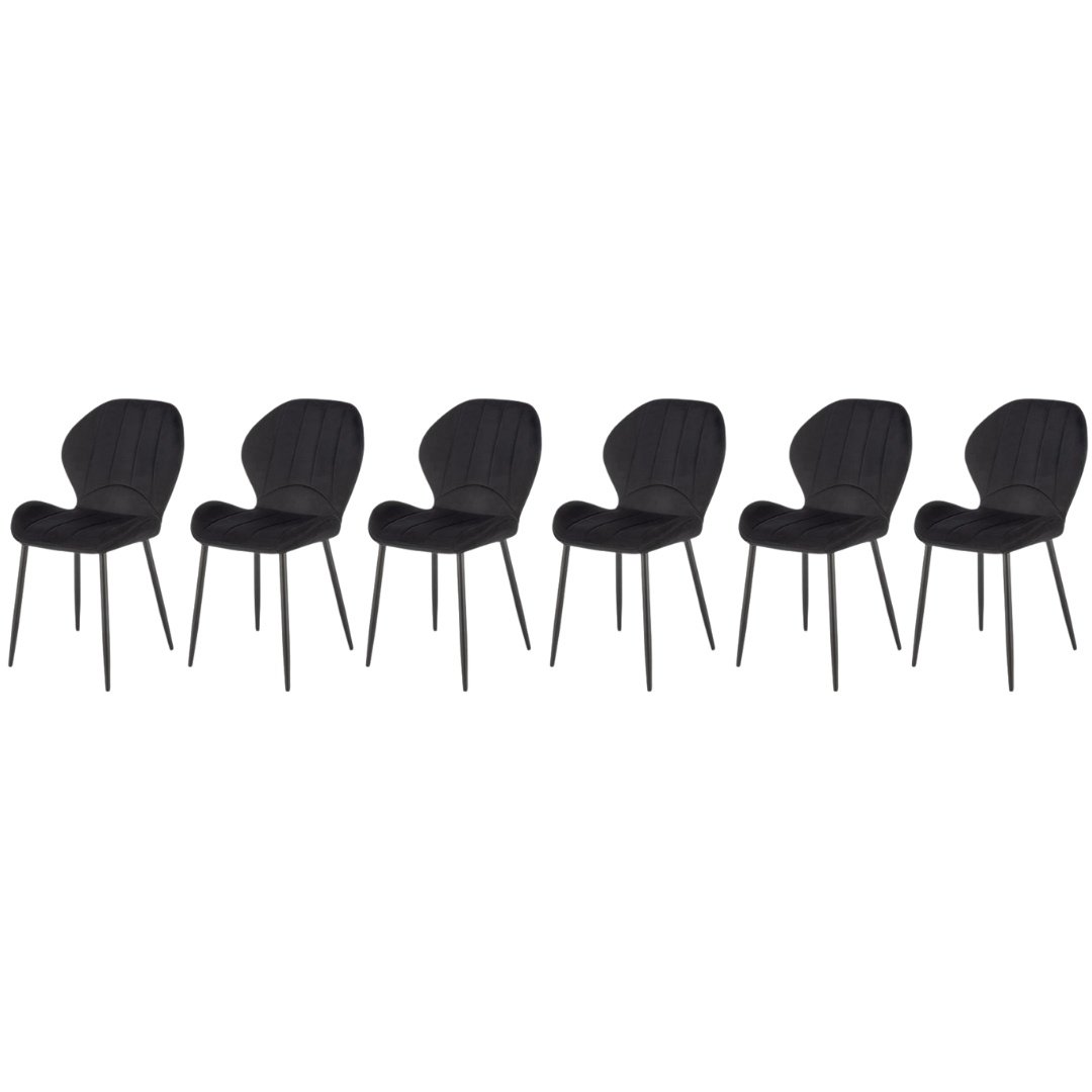 set-6-scaune-k538-velvet-negru177584 Set di 6 sedie K538 in velluto nero - immagine 1