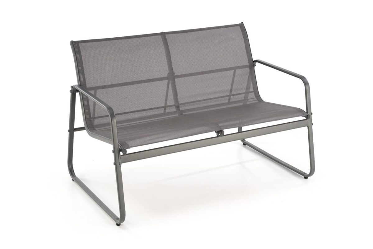 Set da giardino Conor panchina due posti + 2 poltrone + tavolino in grigio scuro - immagine 14