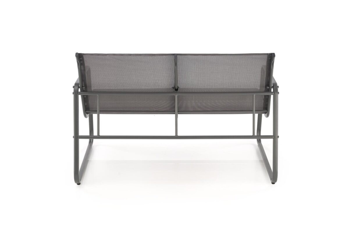 Set da giardino Conor panchina due posti + 2 poltrone + tavolino in grigio scuro - immagine 15