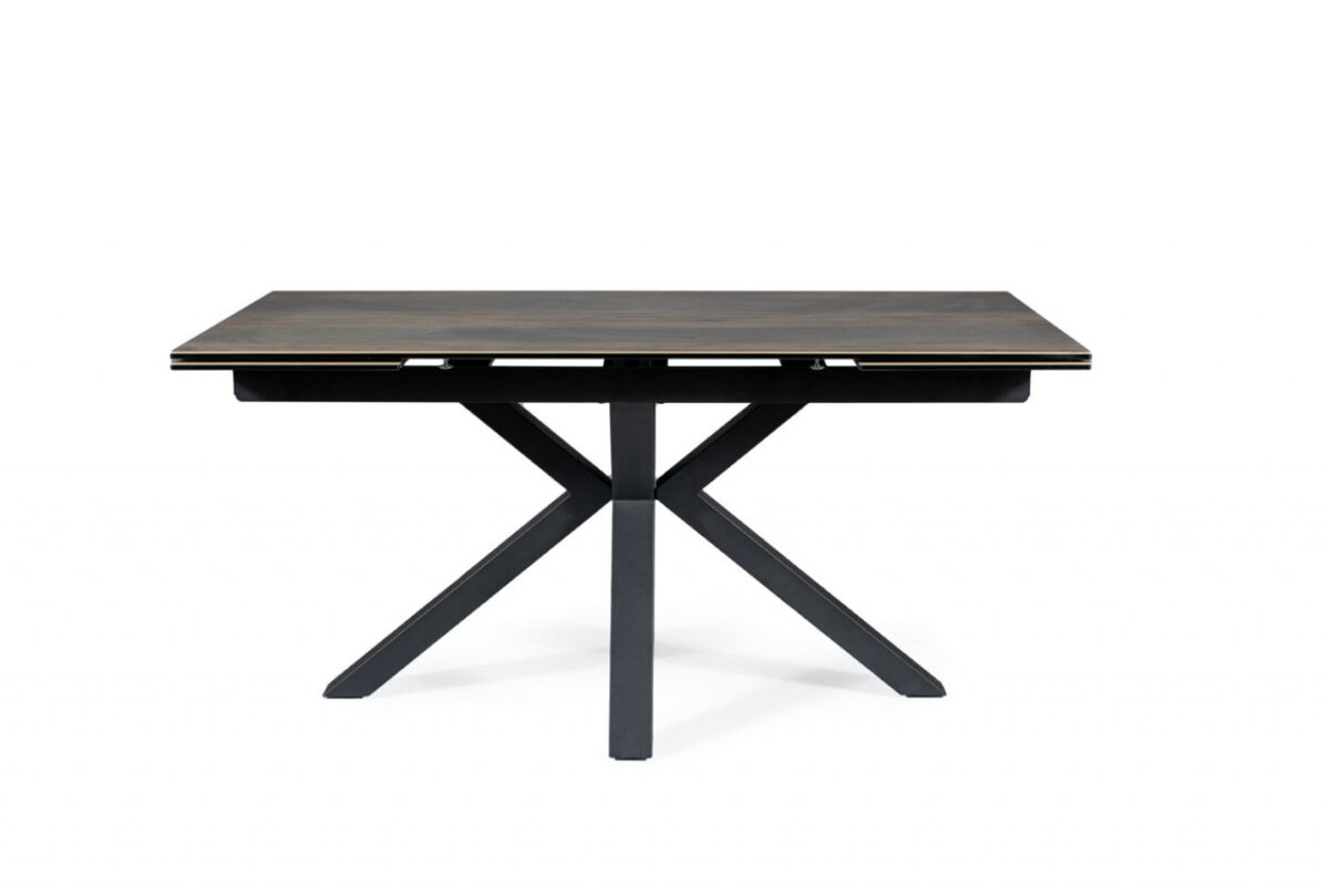 Set tavolo allungabile Columbus Ceramic marrone/nero opaco - L160-240 cm + 3 sedie Azalia in velluto cinnamon Blu4215 + 3 sedie Azalia in velluto grigio chiaro Blu03 - immagine 11