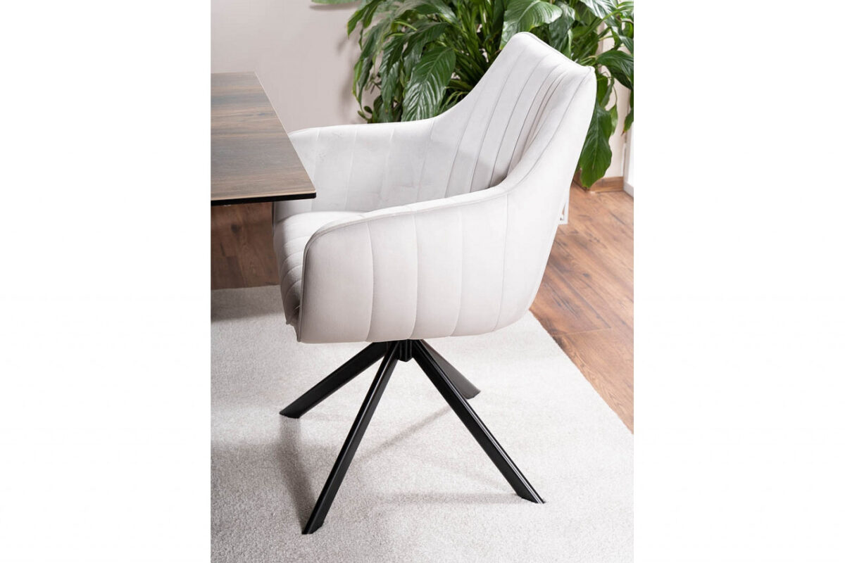 Set tavolo allungabile Columbus Ceramic marrone/nero opaco - L160-240 cm + 3 sedie Azalia in velluto cinnamon Blu4215 + 3 sedie Azalia in velluto grigio chiaro Blu03 - immagine 18