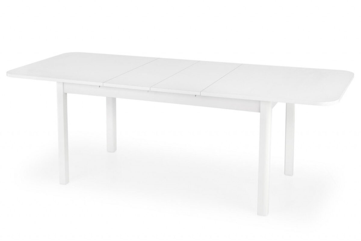 Set tavolo Florian allungabile in bianco - L160-228 cm + 4 sedie Clarion in grigio/bianco - Inari91 - immagine 6