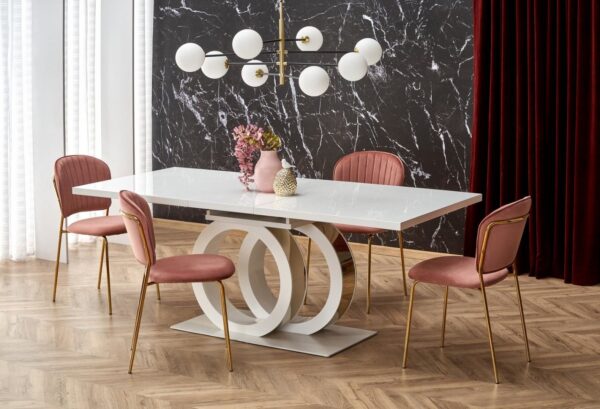 Set Galardo tavolo pieghevole Galardo + 4 sedie K499 velluto rosa