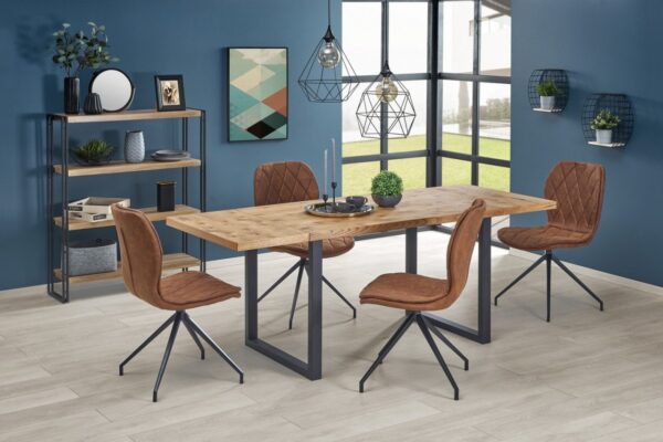 Set tavolo Horus allungabile - L126-206 cm + 4 sedie K237 in marrone