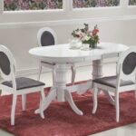 Set tavolo Joseph allungabile L150-190 cm + 4 sedie Barock grigio/bianco