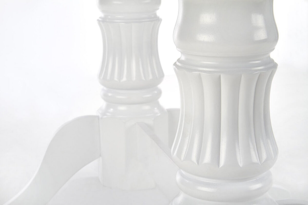 Set tavolo Joseph allungabile L150-190 cm + 4 sedie Barock grigio/bianco - immagine 7
