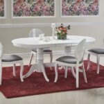 Set tavolo Joseph allungabile L150-190 cm + 4 sedie Verdi grigio/bianco