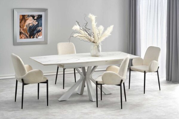 Set Vivaldi L160-200 cm + 4 sedie K477 crema