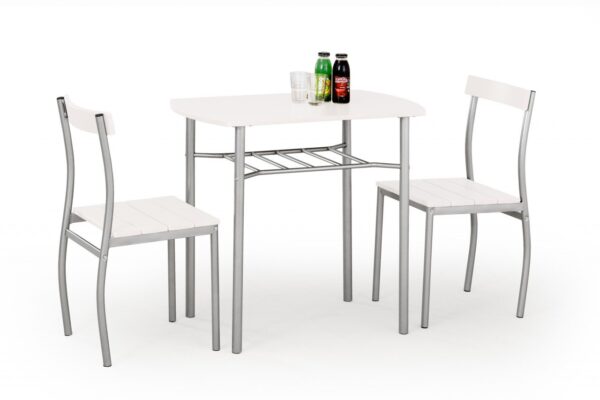 Set tavolo Lance + 2 sedie bianco