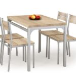 Set tavolo in MDF + 4 sedie Malcolm rovere Sonoma