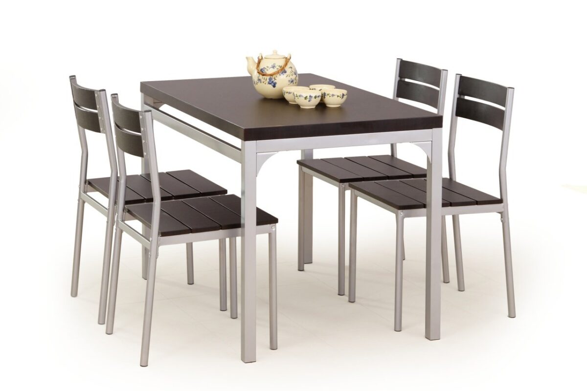 Set tavolo MDF + 4 sedie Malcolm wengé - immagine 2