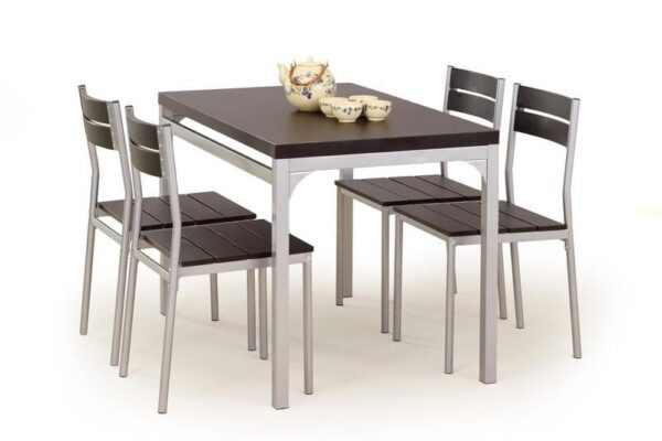 Set tavolo MDF + 4 sedie Malcolm wengé