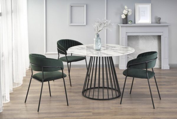 Set tavolo rotondo Brodway + 3 sedie K426 verde/nero
