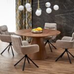 Set tavolo rotondo Henderson + 4 sedie K495 beige