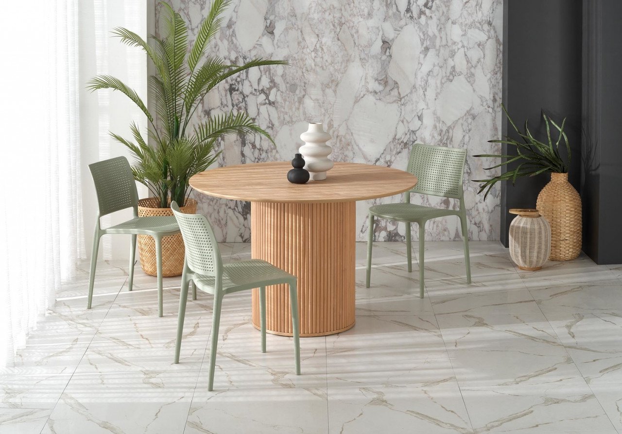 set-masa-rotunda-lopez-4-scaune-din-plastic-k514-menta77788 Set tavolo rotondo Lopez + 4 sedie in plastica K514 menta - immagine 1