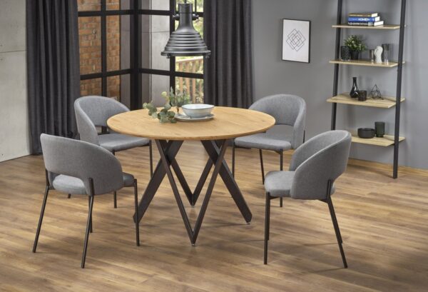 Set tavolo rotondo Mozambik ø120 cm + 4 sedie K373 grigio