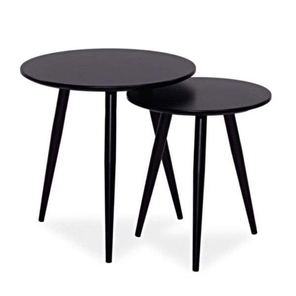 Set di Tavolini da caffè Cleo in nero - h 45-50 x p 40-50 cm